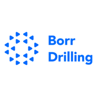 Blue logo of Borr Drilling with triangular shapes.