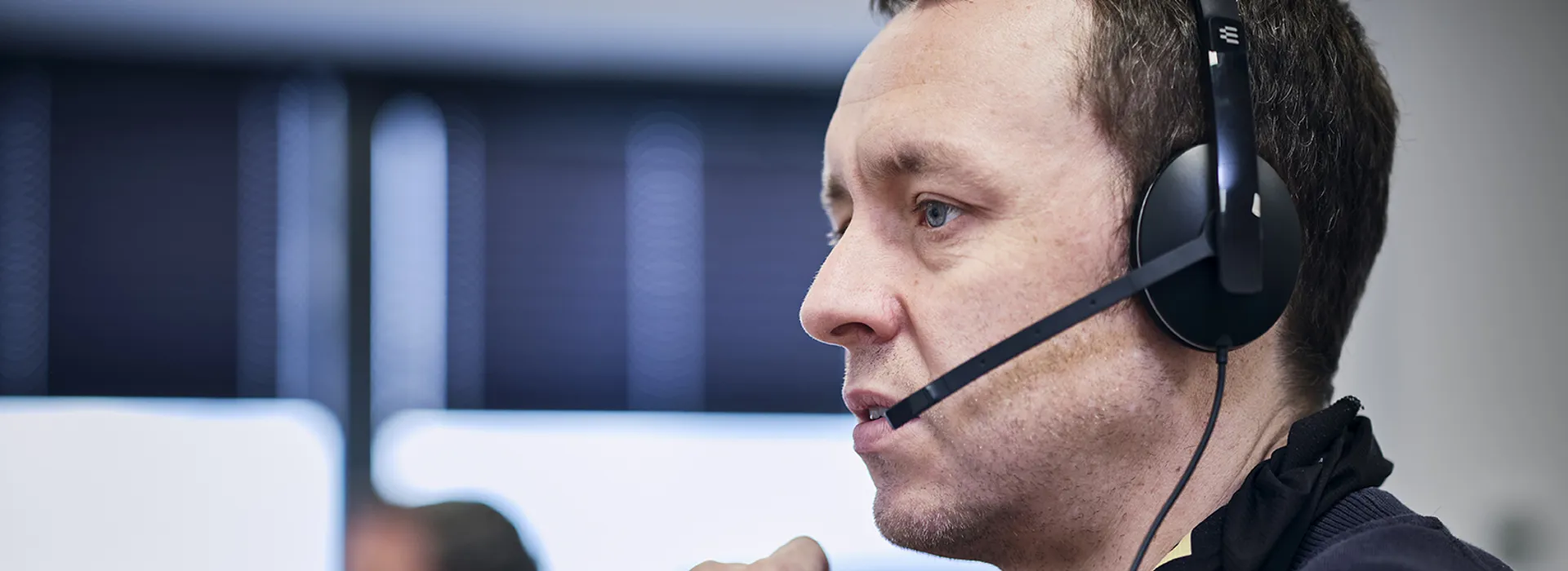 Freight operator at work on the phone