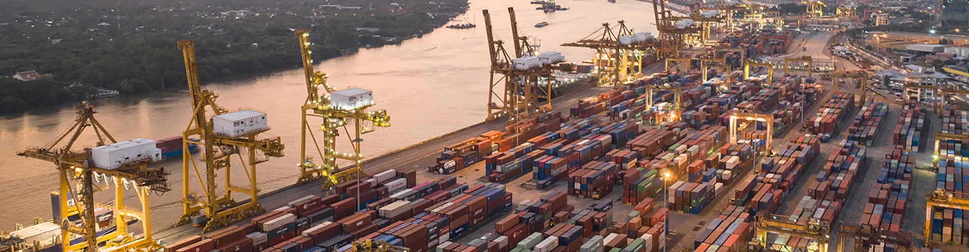 Logistics and transportation of Container Cargo ship and Cargo plane with working