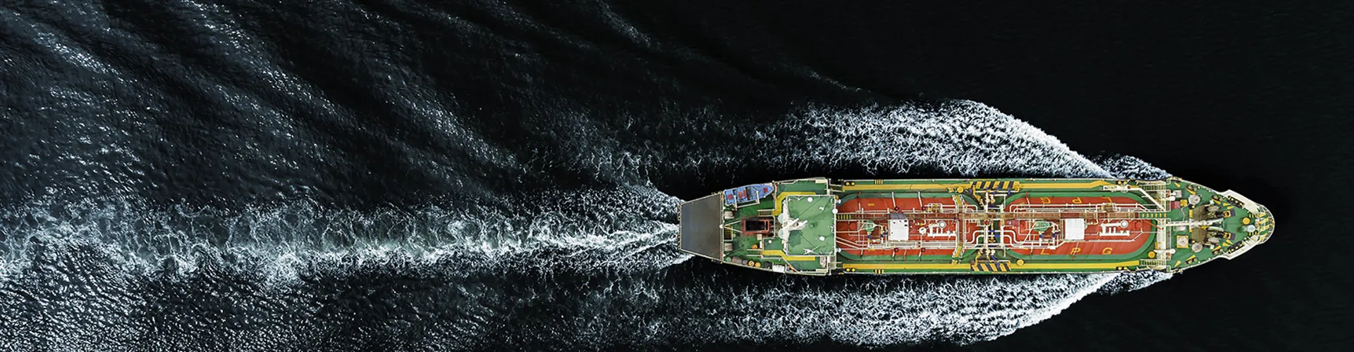 Oil Ship tanker or Liquefied Petroleum Gas (LPG) ship on the sea transportation oil/gas from refinery