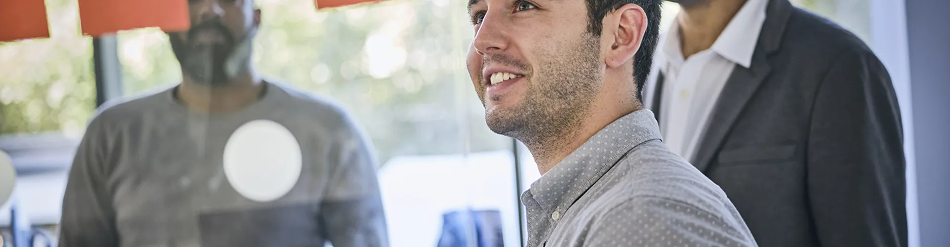 colleagues discussing in a meeting room